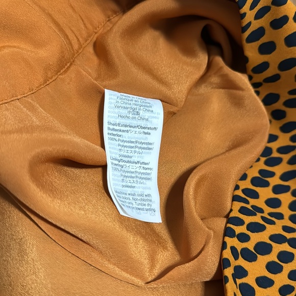 Yellow and black polka dot J.Crew pleated midi skirt size 0 - Picture 4 of 6